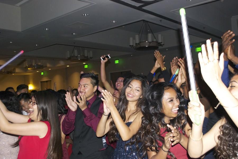 The dance floor is the place where everyone had a lot of fun at the homecoming dance.