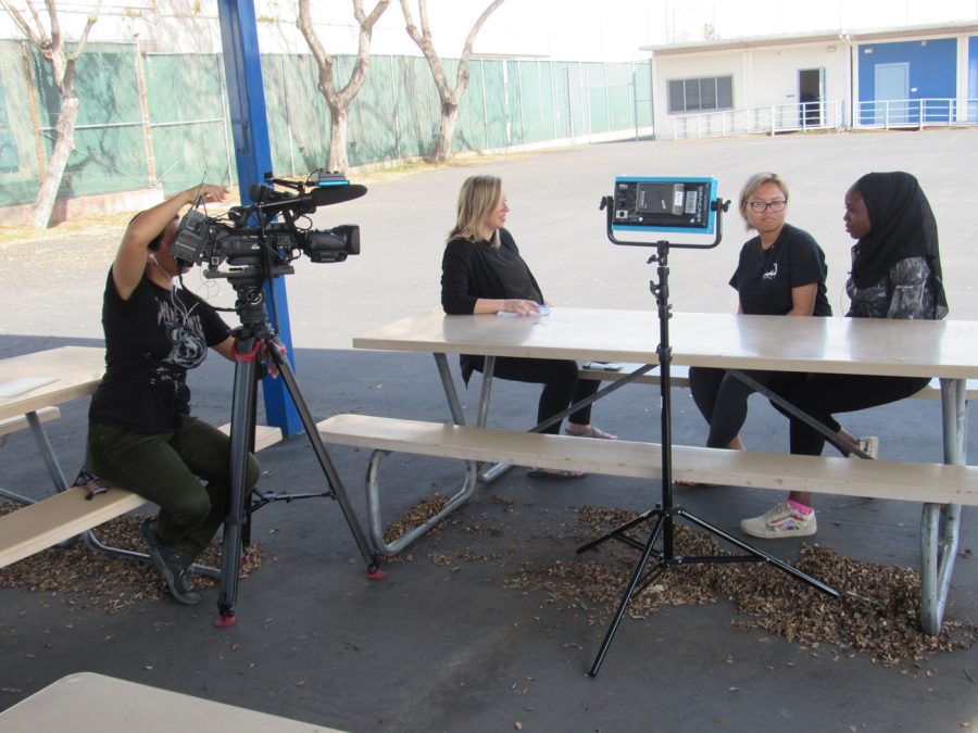 KPBS reporter Tarryn Mento interviews Makayla Siharath and Machair Adam about the upcoming Hoover Peace Conference Against Gun Violence symposium scheduled for April 20.