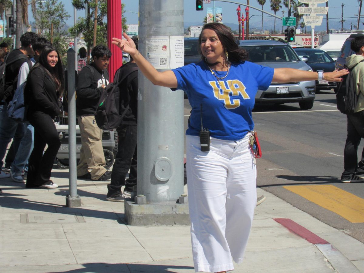 There's no stopping Principal Carrilo at the start of the new school year.
